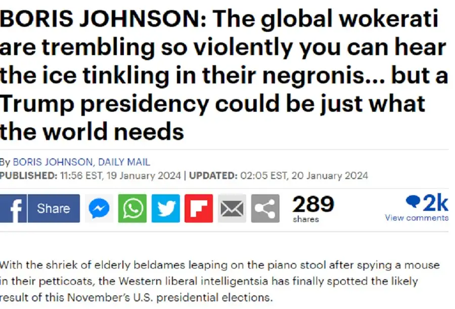 Борис Джонсон: Трамп - это хорошо