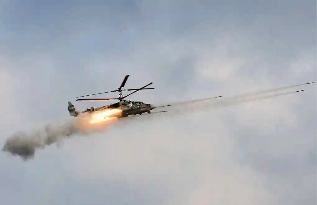 В районе Авдеевки уничтожен ударный российский вертолёт Ка-52.