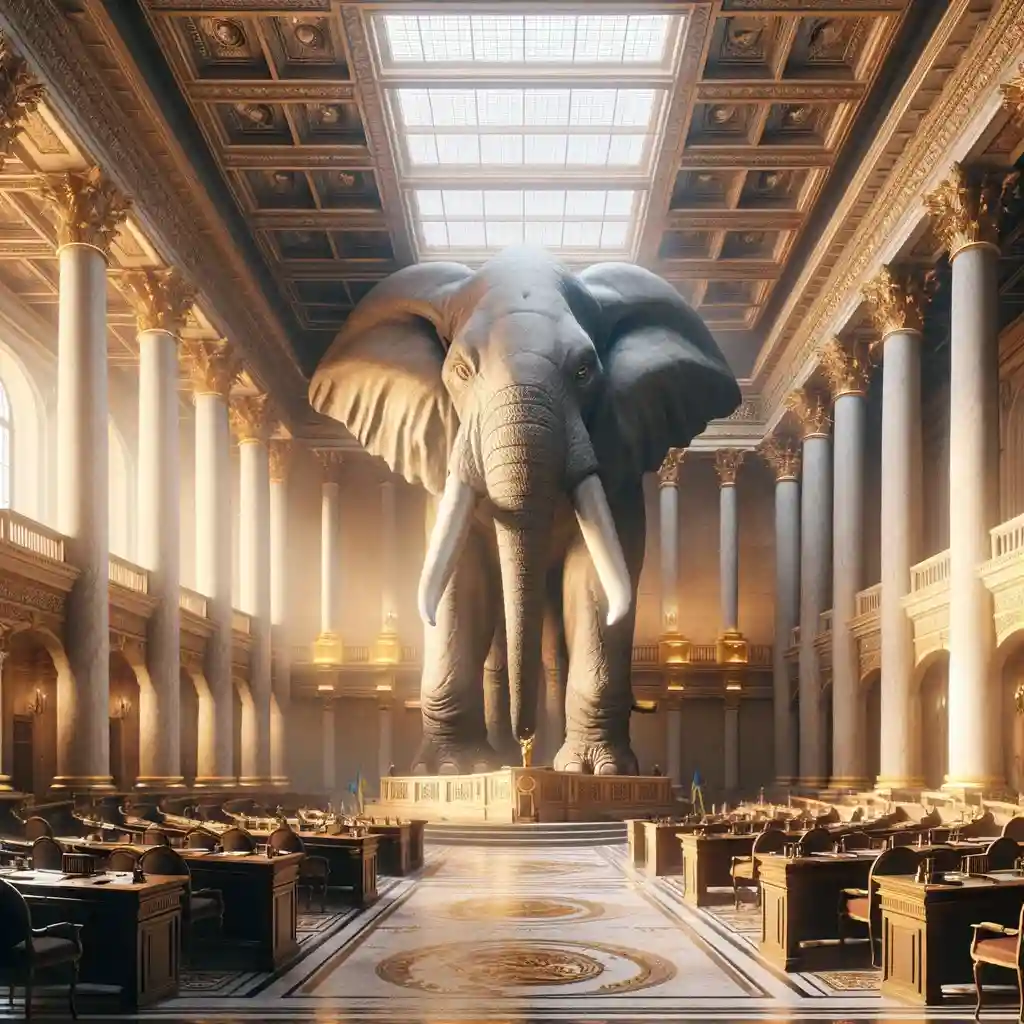 Огромный слон Украины будет стоять все время в зале