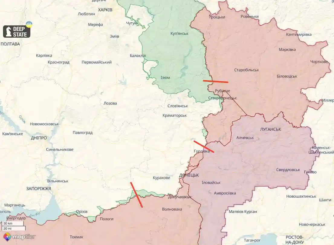 Масштаб изменений на фронте: анализ карт февраля по ключевым участкам