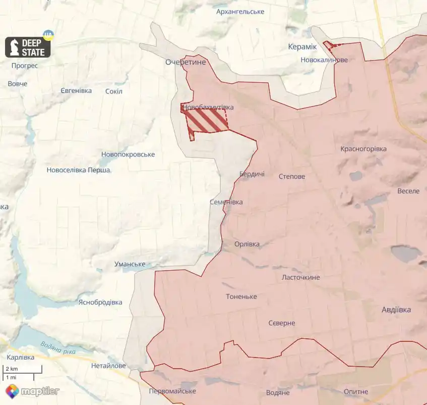 Количество российских и украинских подразделений, развёрнутых в Донецкой области