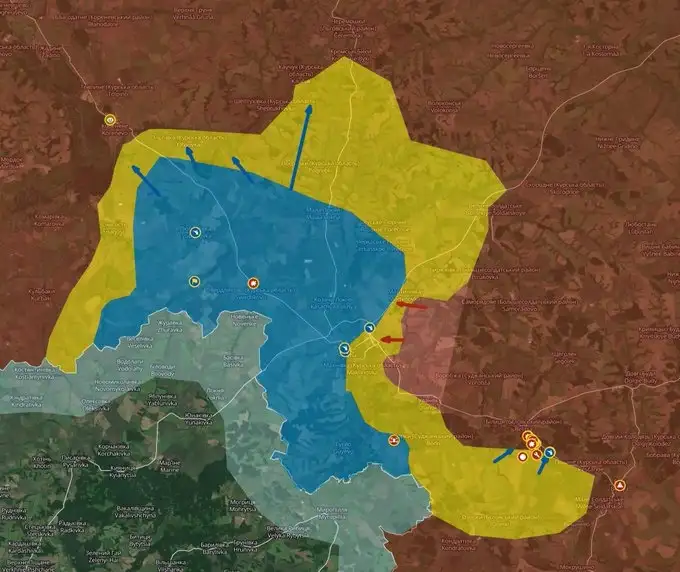 Основные бои в районе Коренево и Теткино