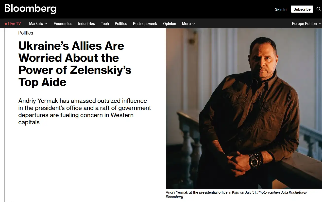 США терпят Ермака и Зеленского, пока идет война