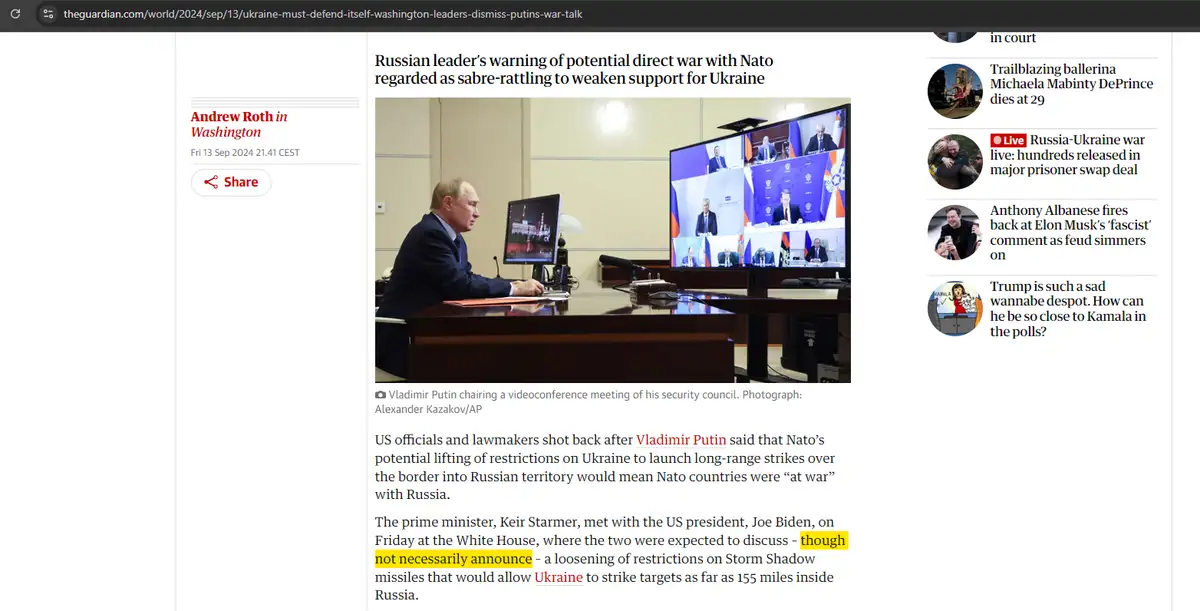 США и Великобритания одобрили удары по России ракетами 1 1 181 20240914 120551