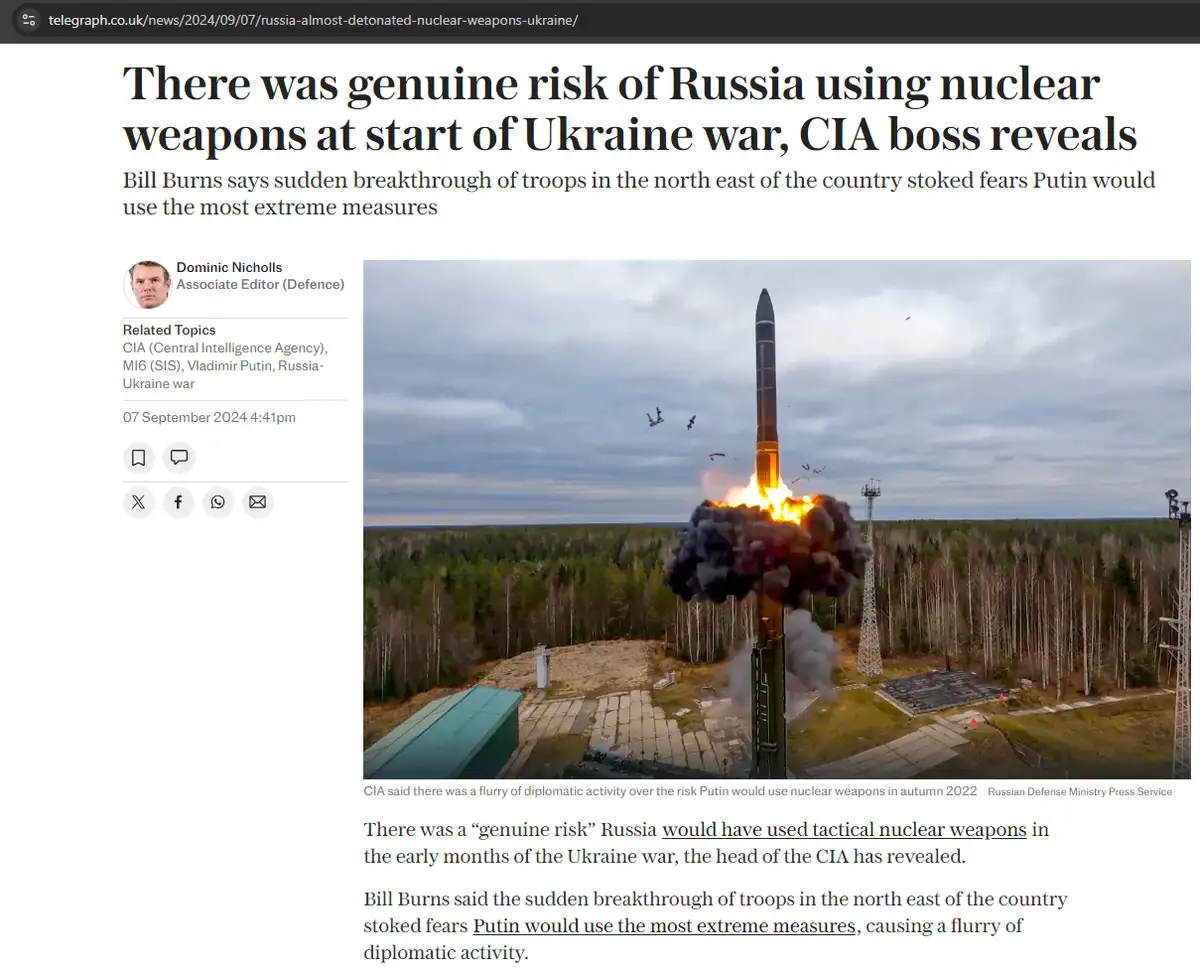 Директор ЦРУ о ядерных угрозах Путина