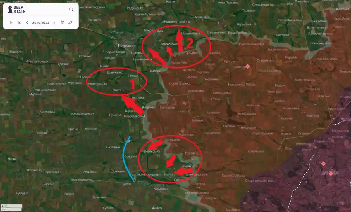Сценарий Машовца: Покровско-Кураховское направление