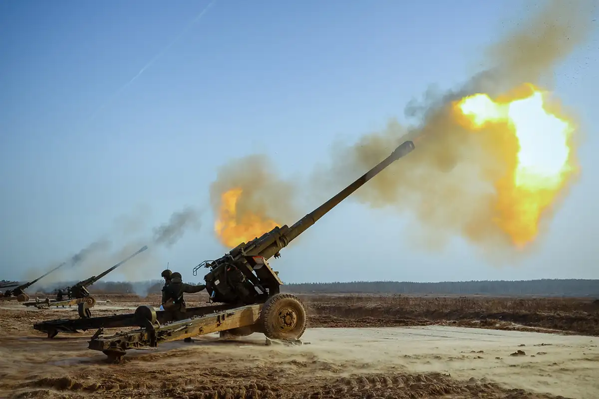 Уничтожение 5 гаубиц "Мста-Б"