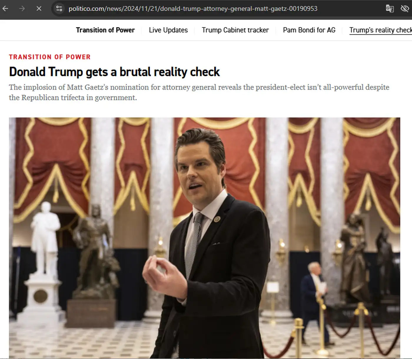 Педофил Мэтт Гетц снял кандидатуру на должность генпрокурора