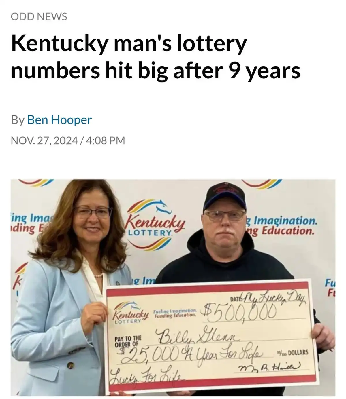 9 лет к выигрышу $25 000