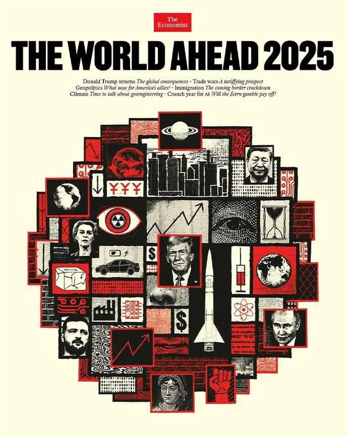 Издание The Economist выпустило ежегодную обложку The World Ahead с предсказанием на будущее