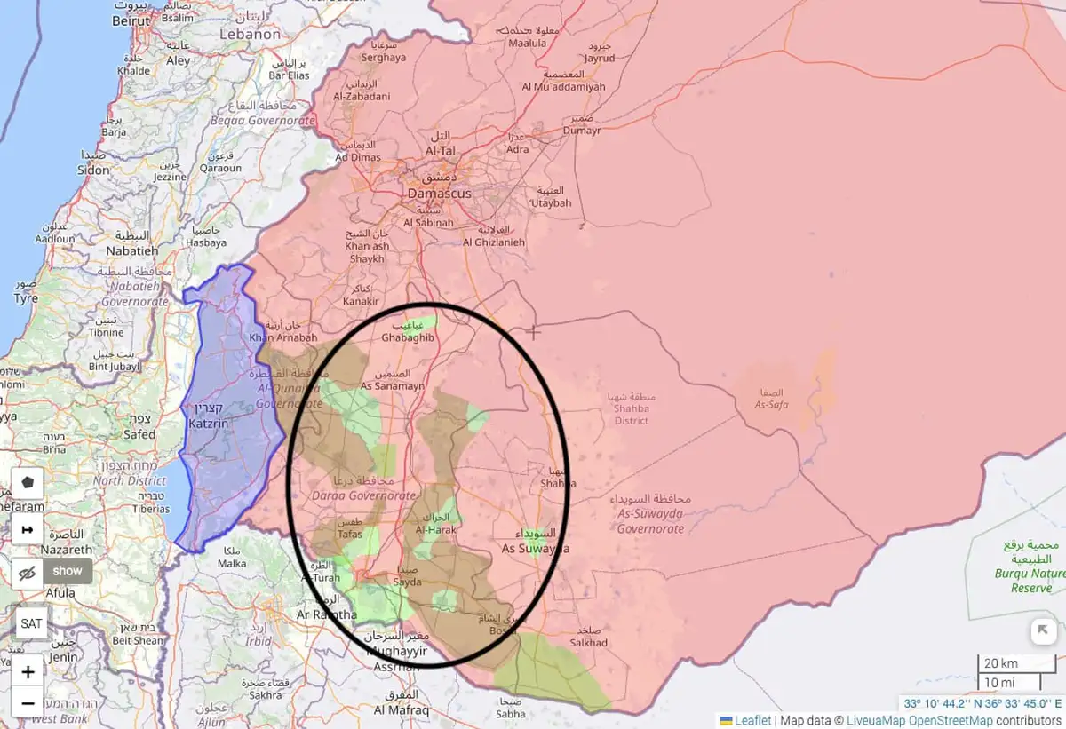 Карта Сирии по состоянию на вечер 6 декабря
