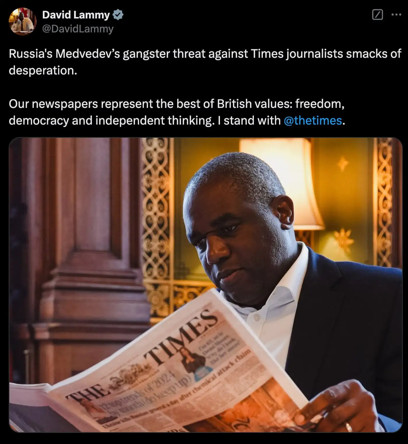 Глава МИД Британии отреагировал на угрозы Медведева