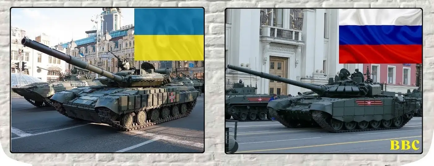 Танковая дуэль между российским T-72Б3 и украинским танком T-64БВ