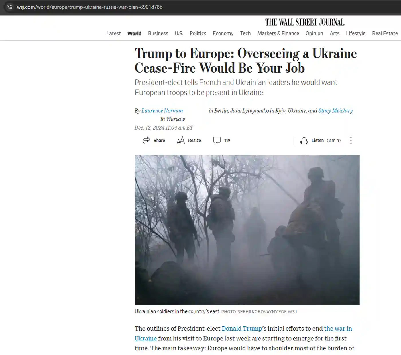 Появляются контуры первых попыток Трампа завершить войну