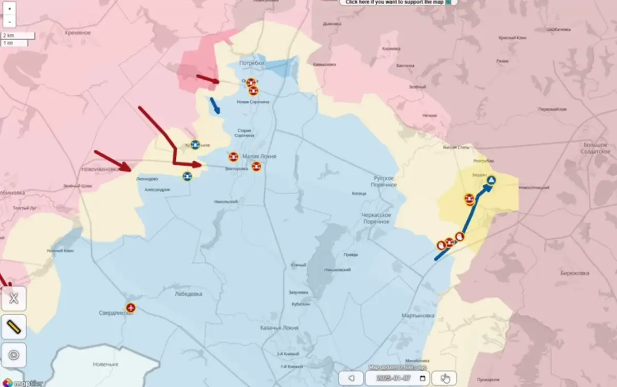 ВСУ пришлось отойти по реке Малая Локня