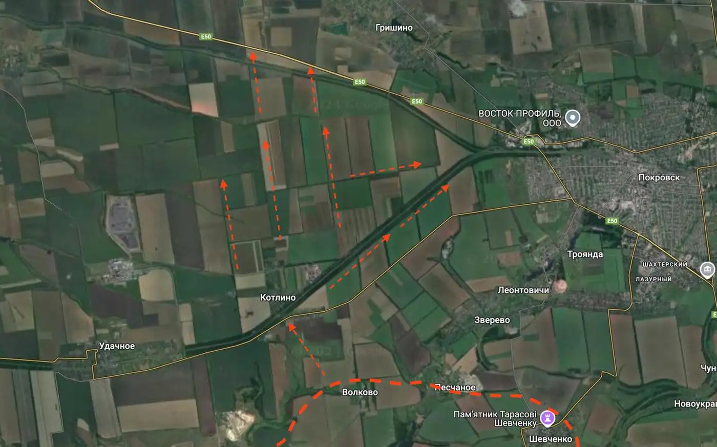 Покровск обходят с запада