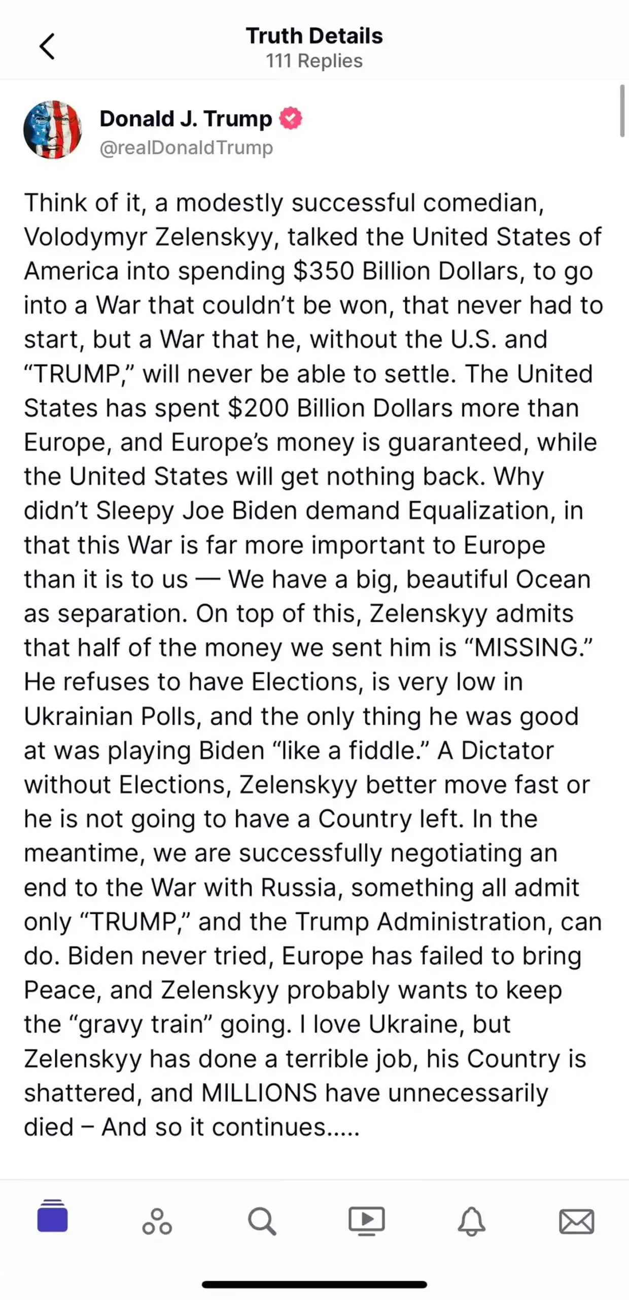 Трамп о Зеленском