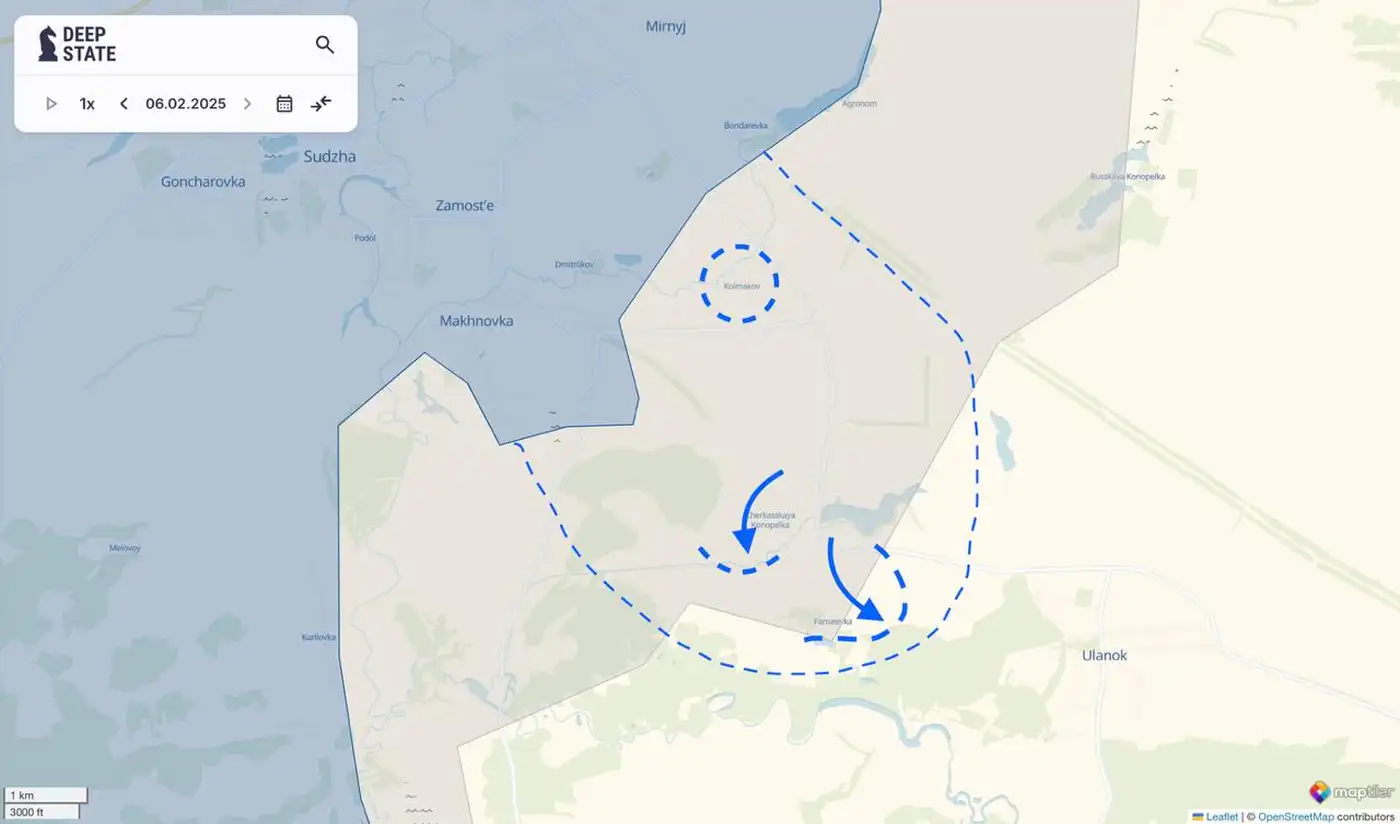 Наступление ВСУ в Курской области. 7.02 1 1 90