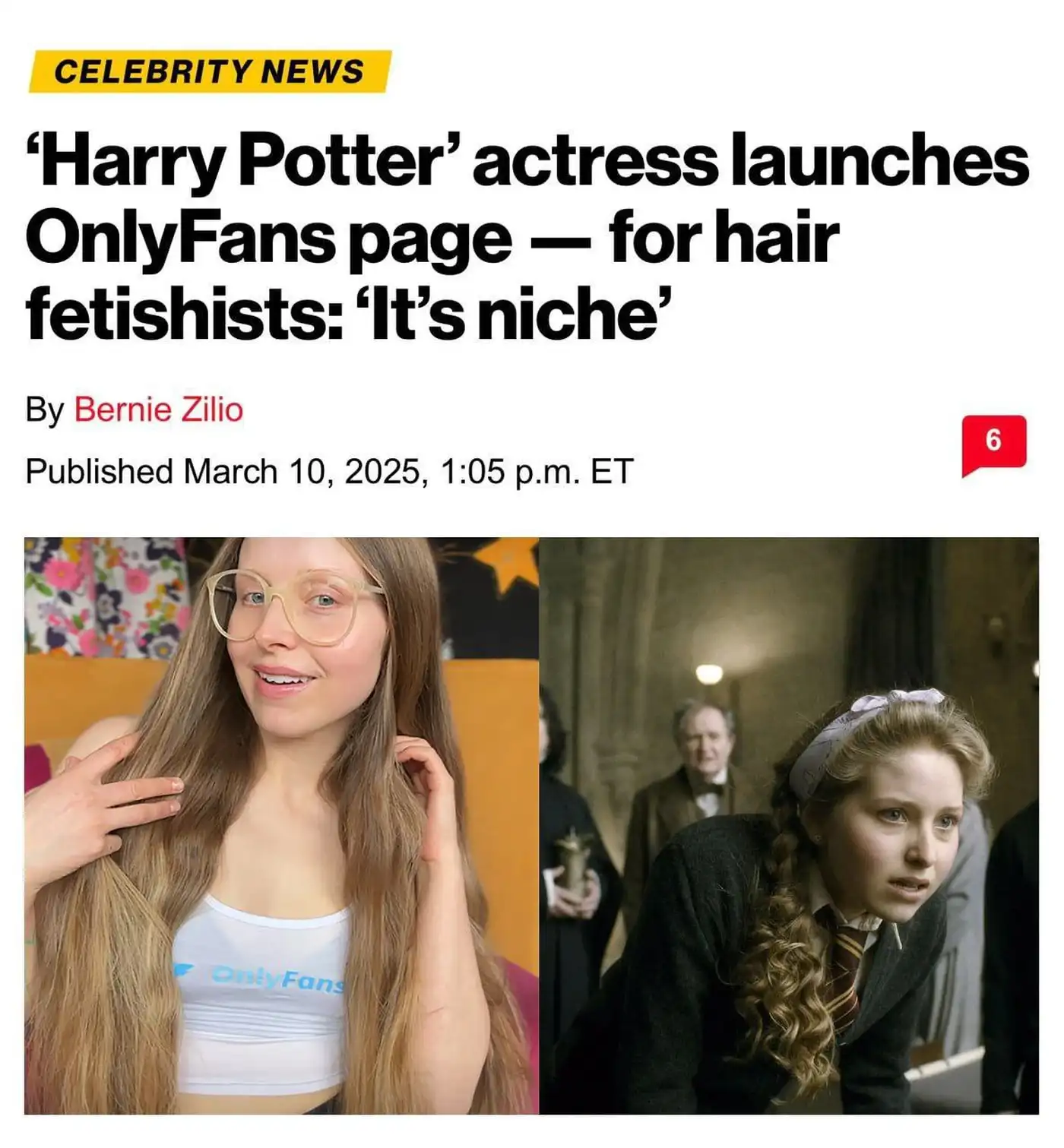 Актриса из «Гарри Поттера» завела OnlyFans: теперь это ASMR для трихофилов