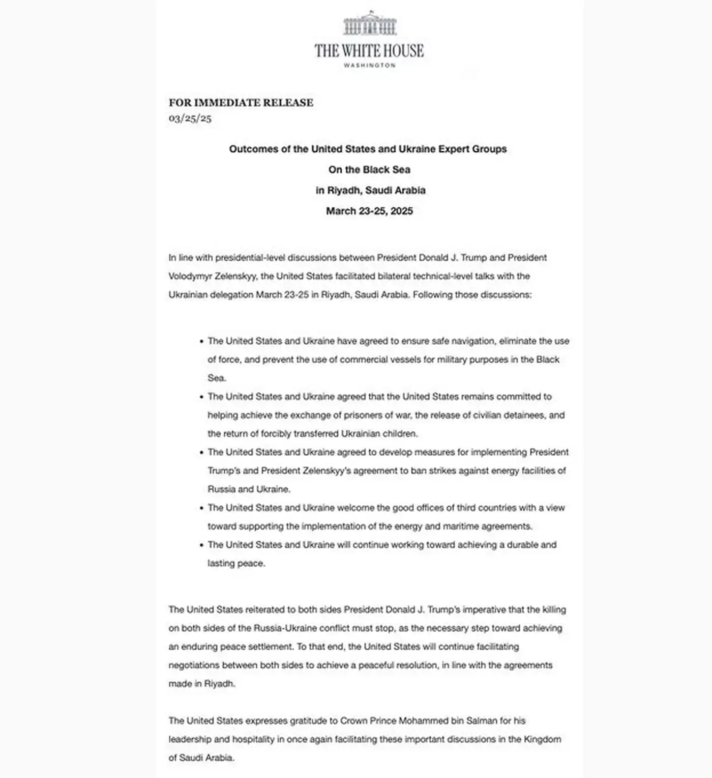 Черноморская сделка: Белый дом подтвердил. Трамп и Путин договорились