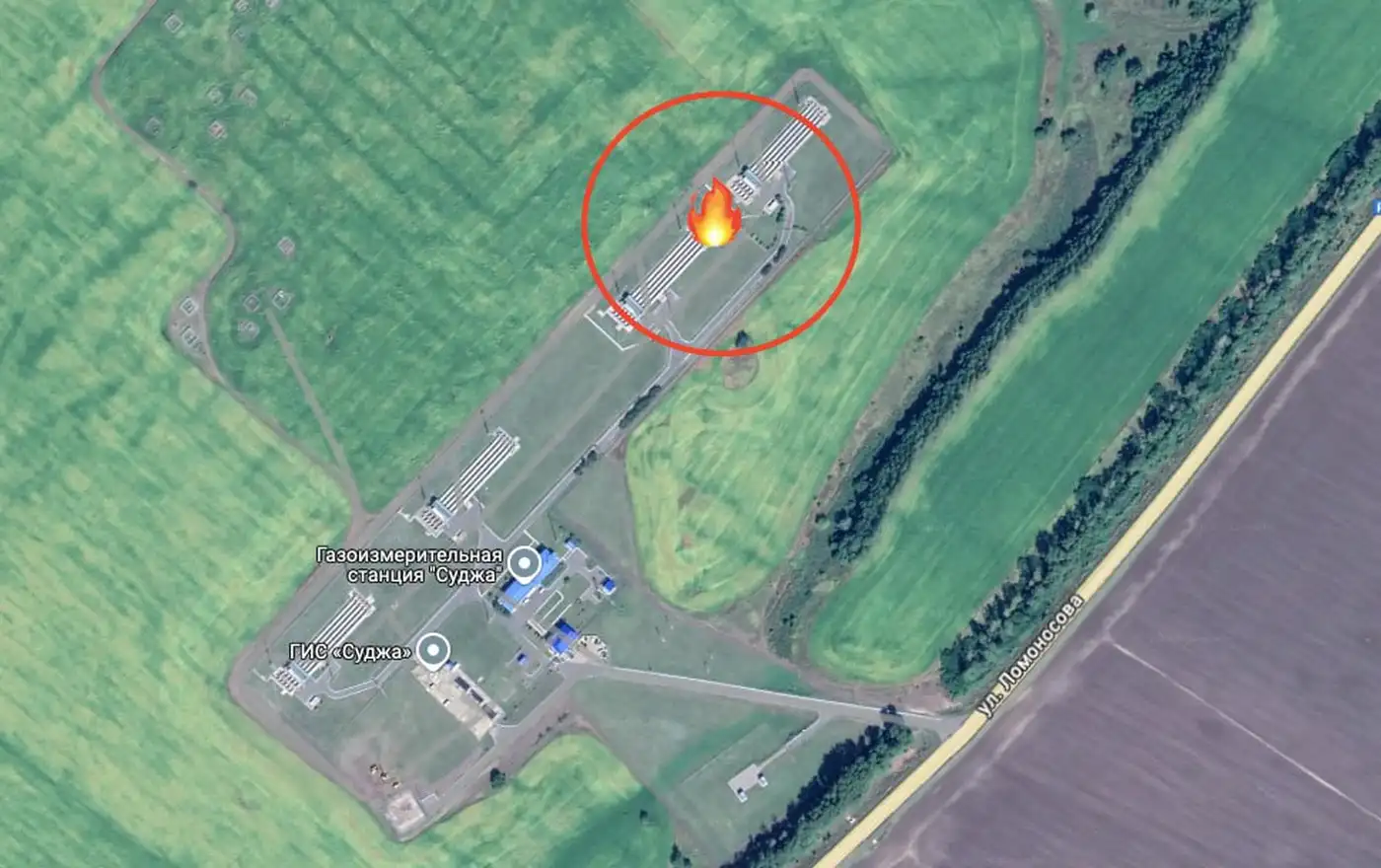 Загорелась газоизмерительная станция "Суджа"