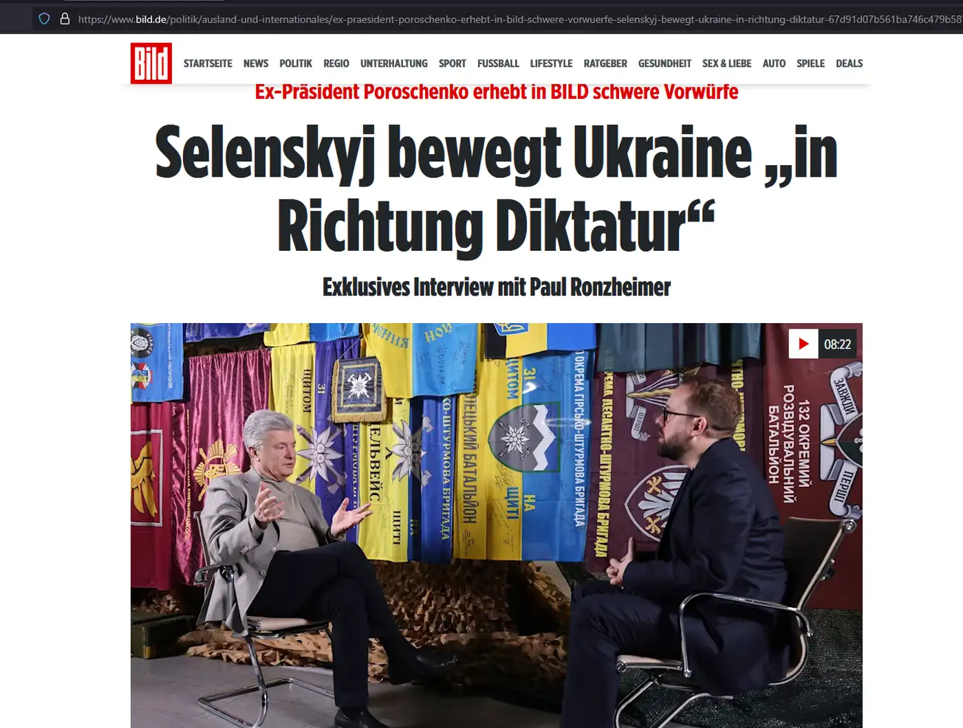 Большое интервью Порошенко Bild