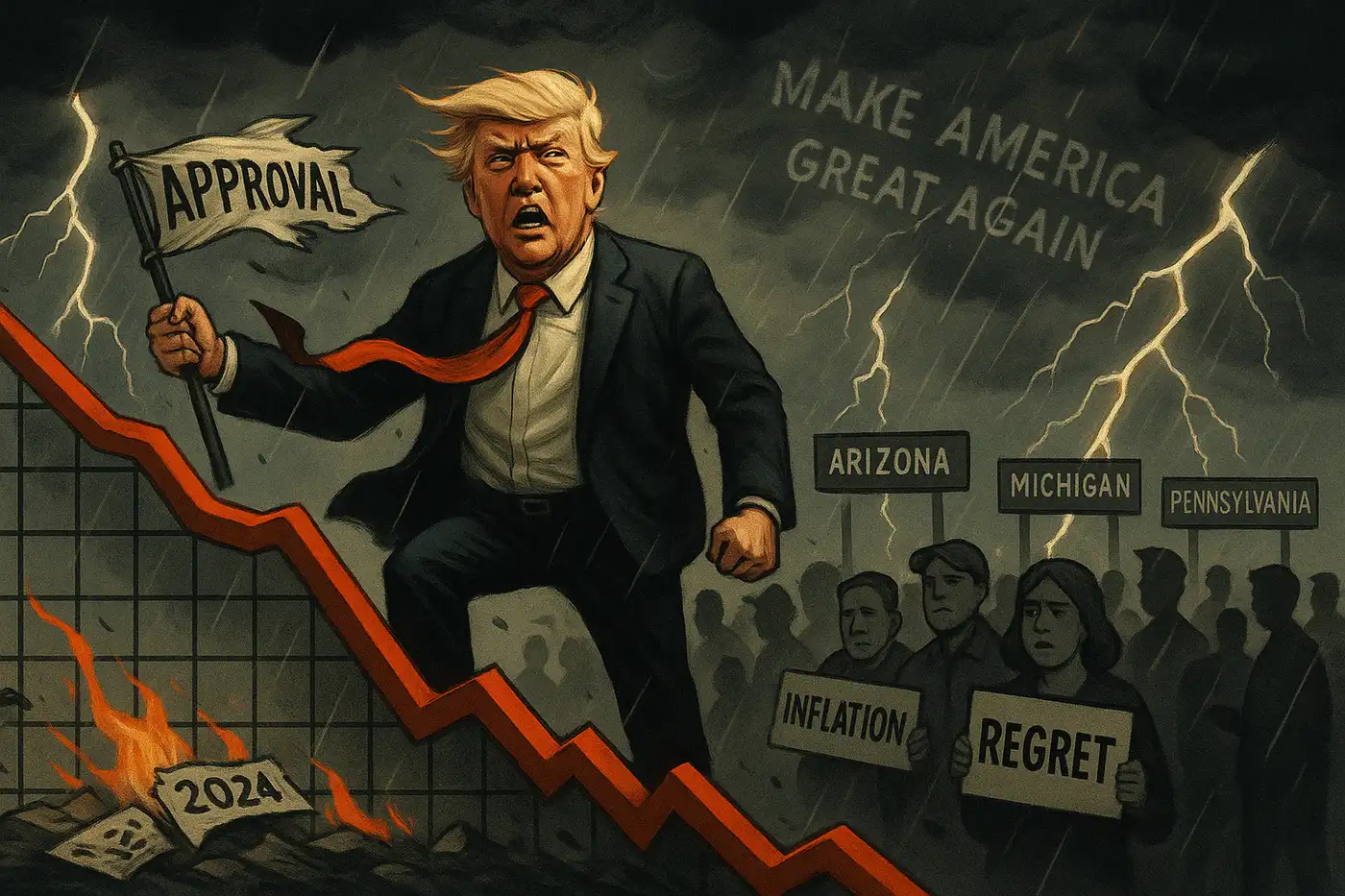 Рекордное падение: Трамп теряет поддержку быстрее, чем когда-либо