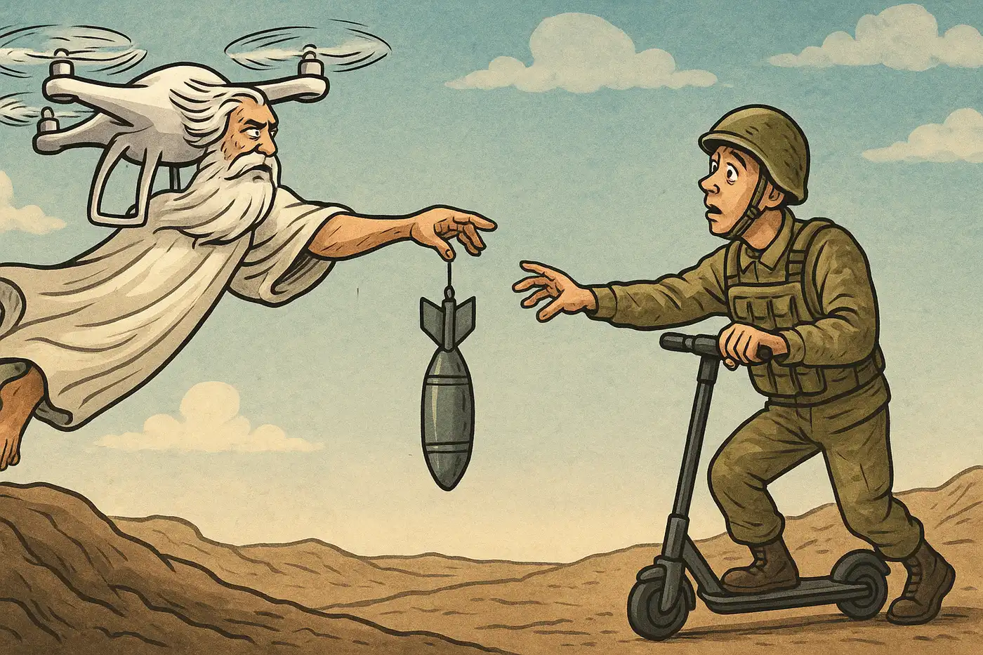 Дрон уничтожил российского десантника на боевом самокате