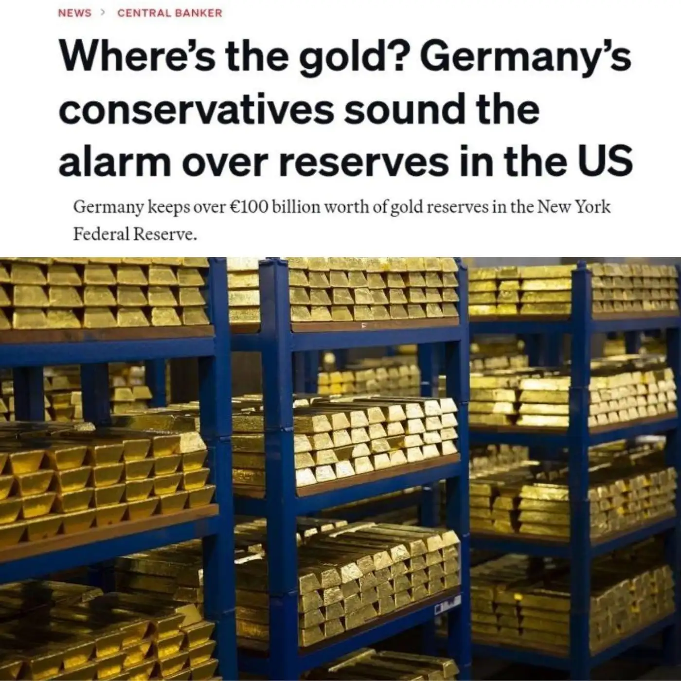 Германия хочет забрать своё золото из США