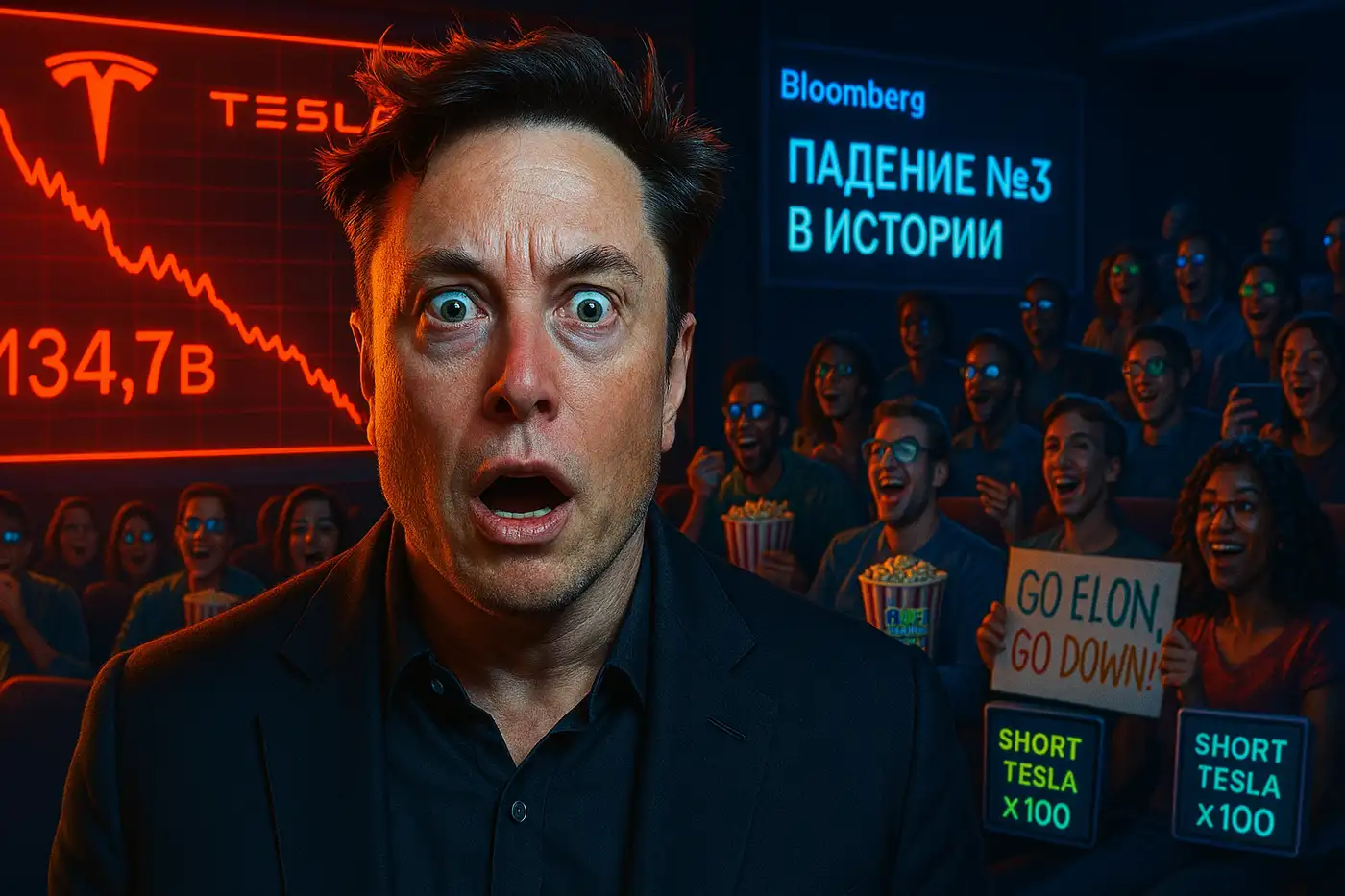 Рекордное падение: Маск в шоке, а мир наблюдает в попкорном