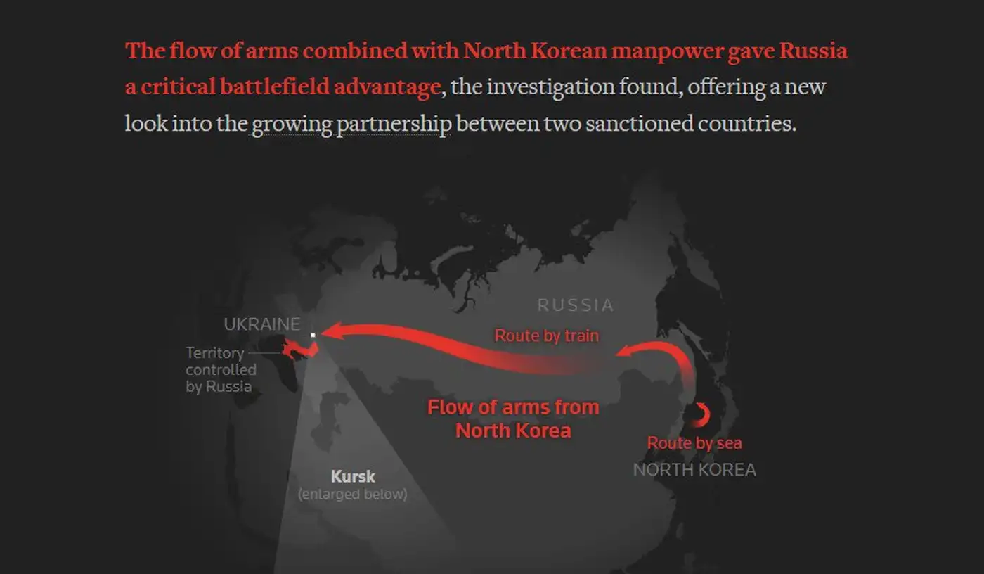 Российская армия стала получать из КНДР половину необходимых ей снарядов в Украине