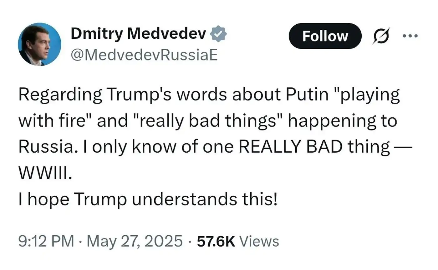 Медведев пригрозил Трампу Третьей мировой