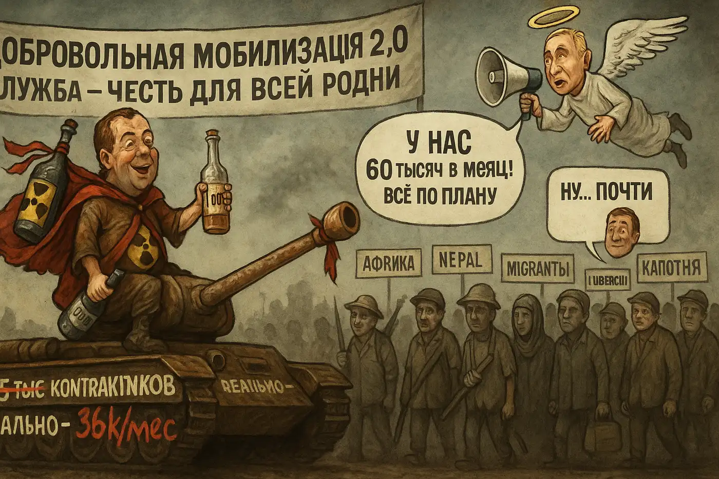 Мобилизация в россии идёт не по плану. Медведев подтвердил…