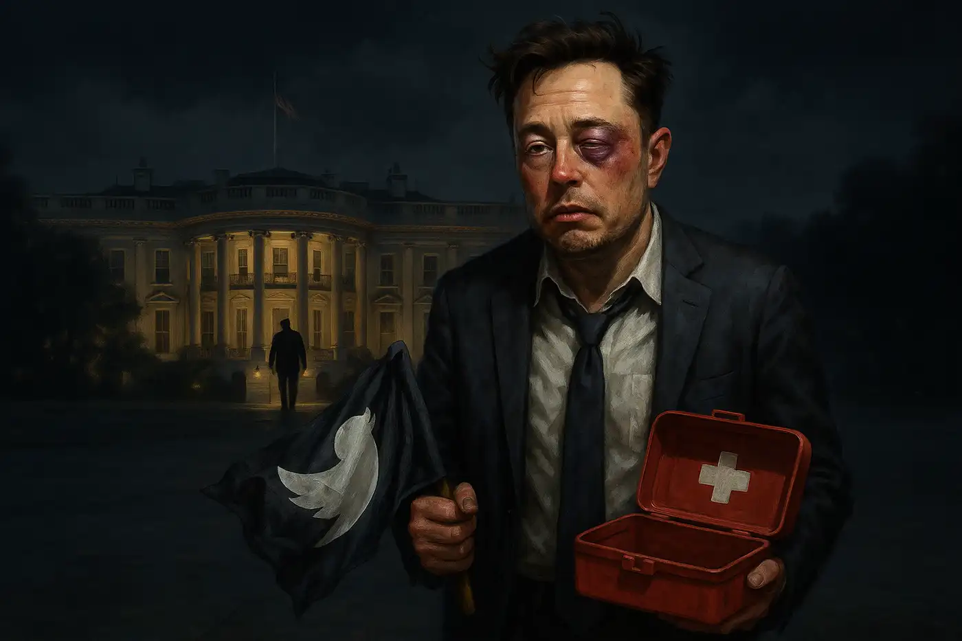 Обдолбанный Илон Маск в Белом доме