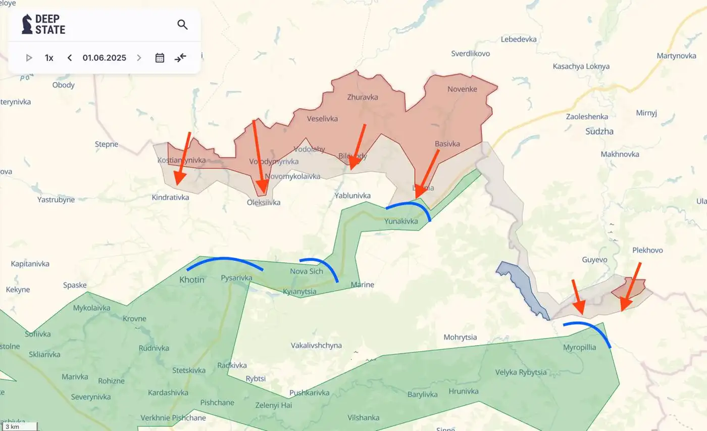 Развивается российское наступление в Сумской области