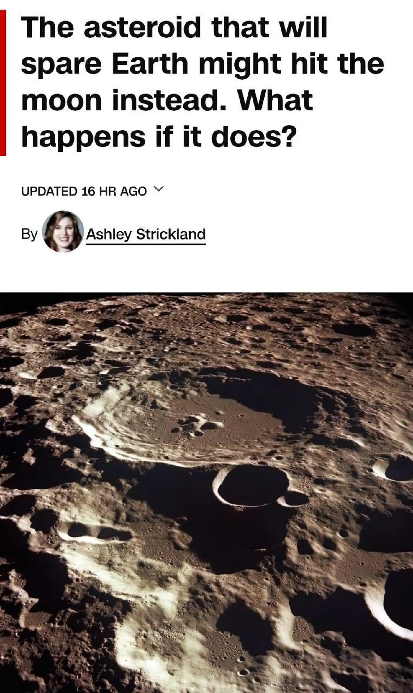 CNN: астероид может ударить по Луне