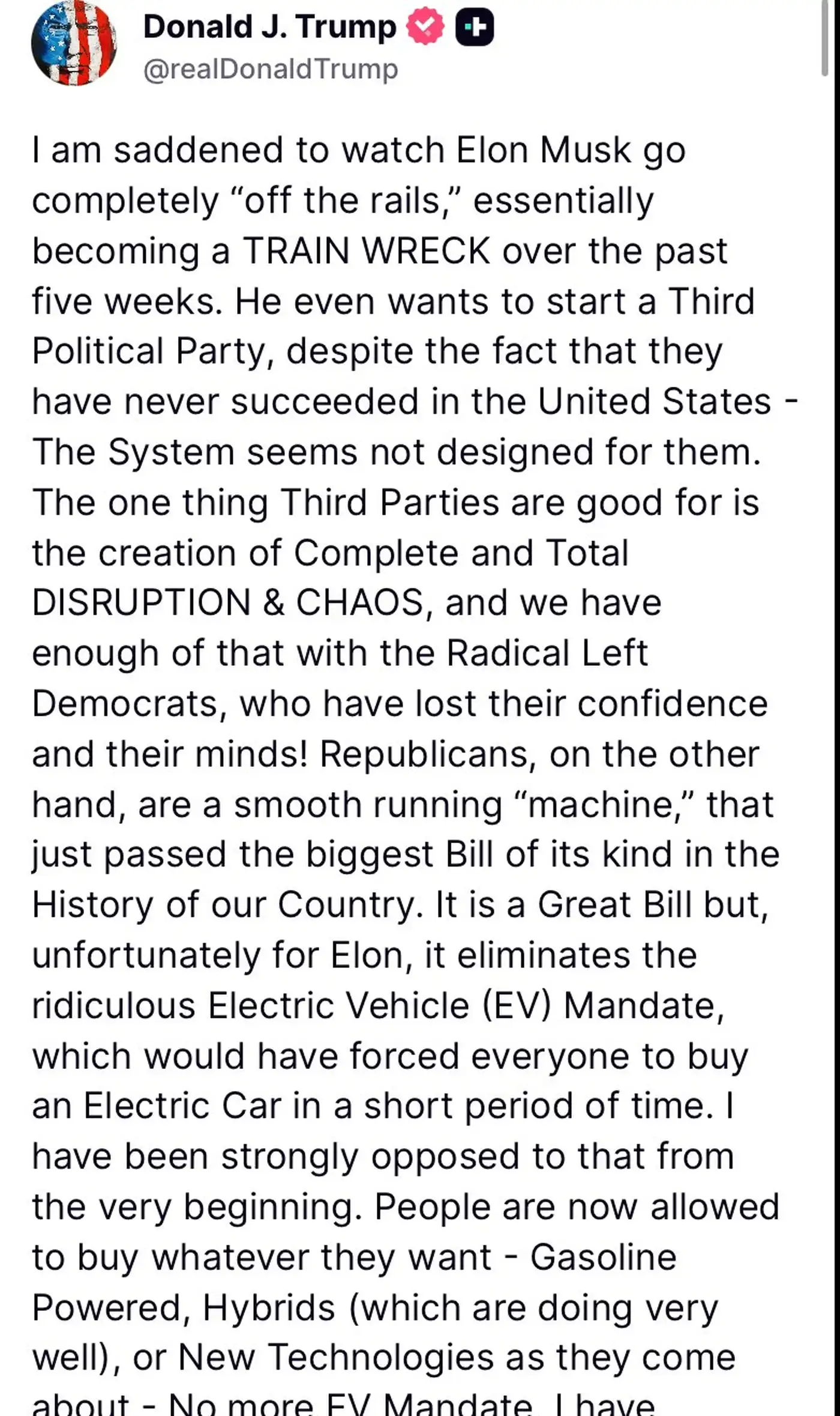 Илон Маск полностью «сошёл с рельсов»