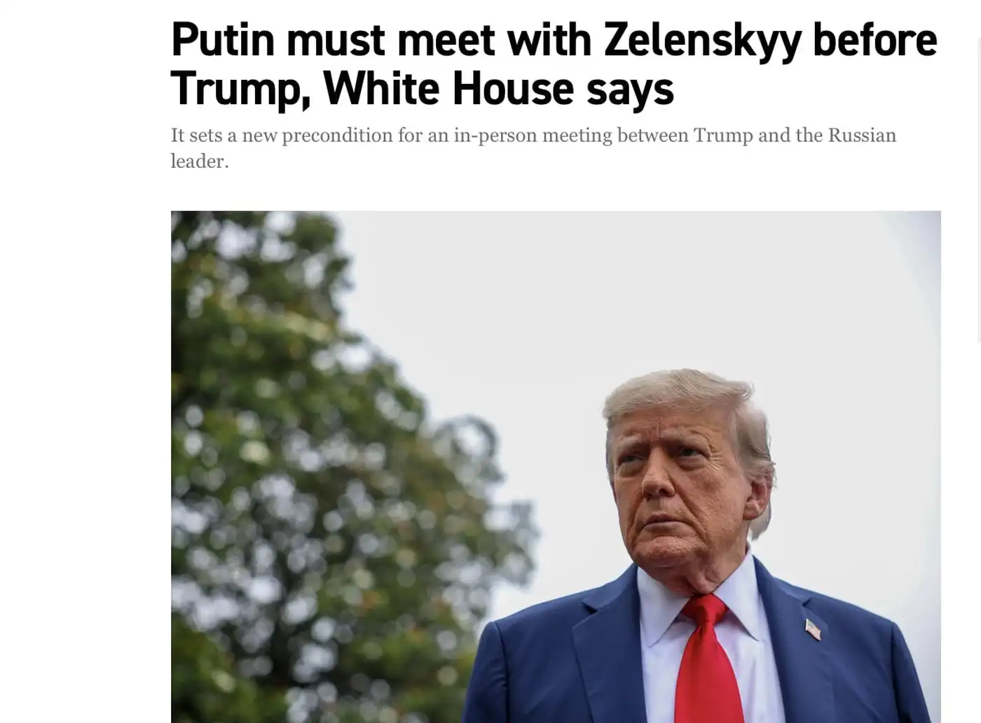 Трамп хочет чтобы сначала Путин встретился с ЗеленскимТрамп хочет чтобы сначала Путин встретился с Зеленским