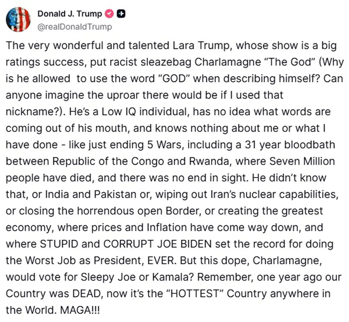 Трамп перечисляет свои "достижения