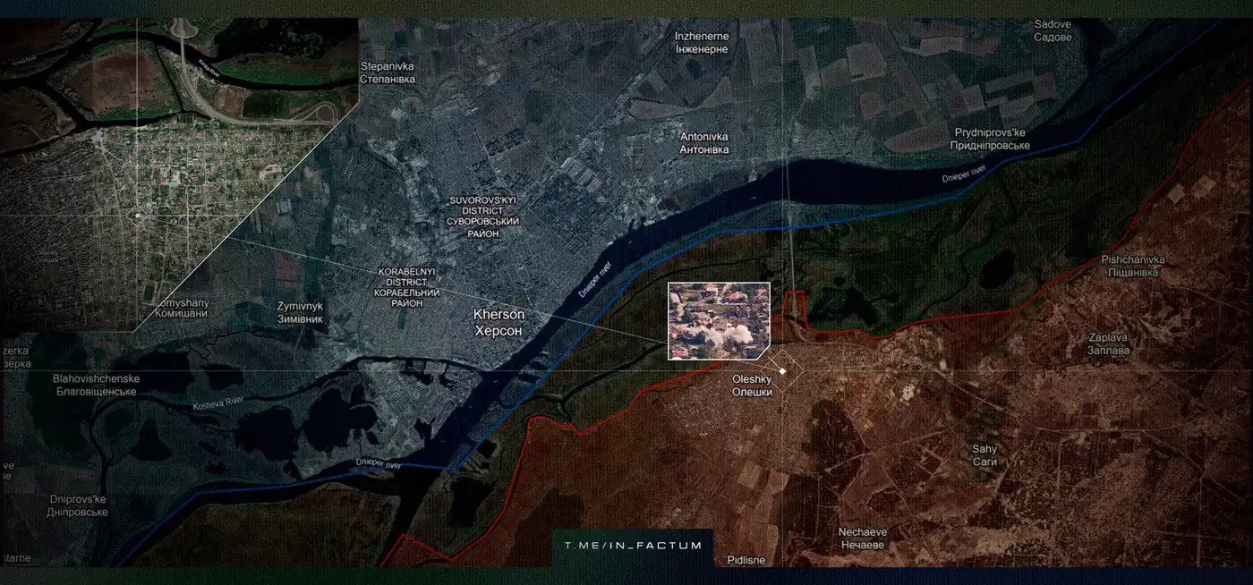 Авиаудар по расположению российских операторов дронов в Олешках