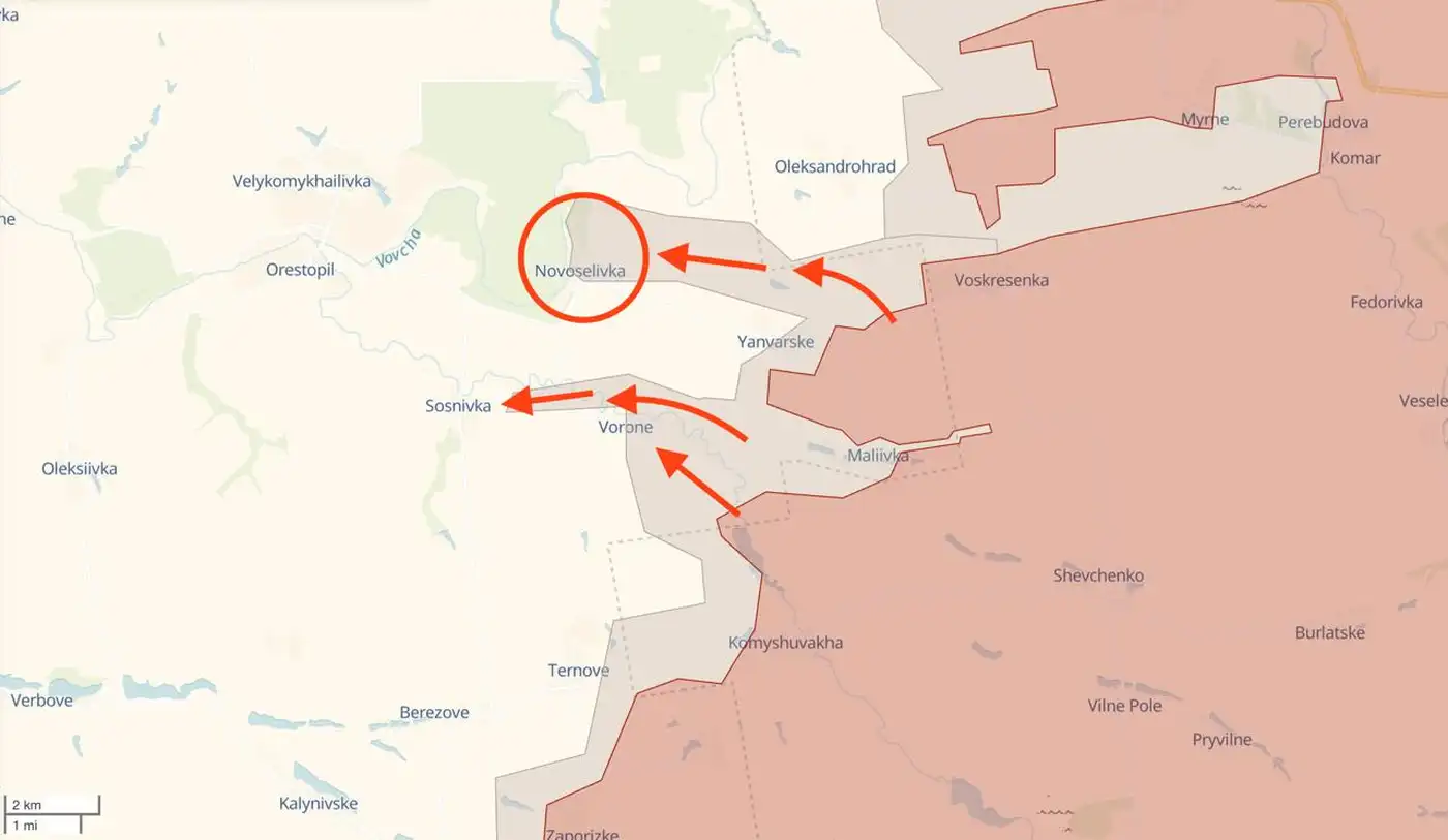 Новоселовка в Днепропетровской области захвачена