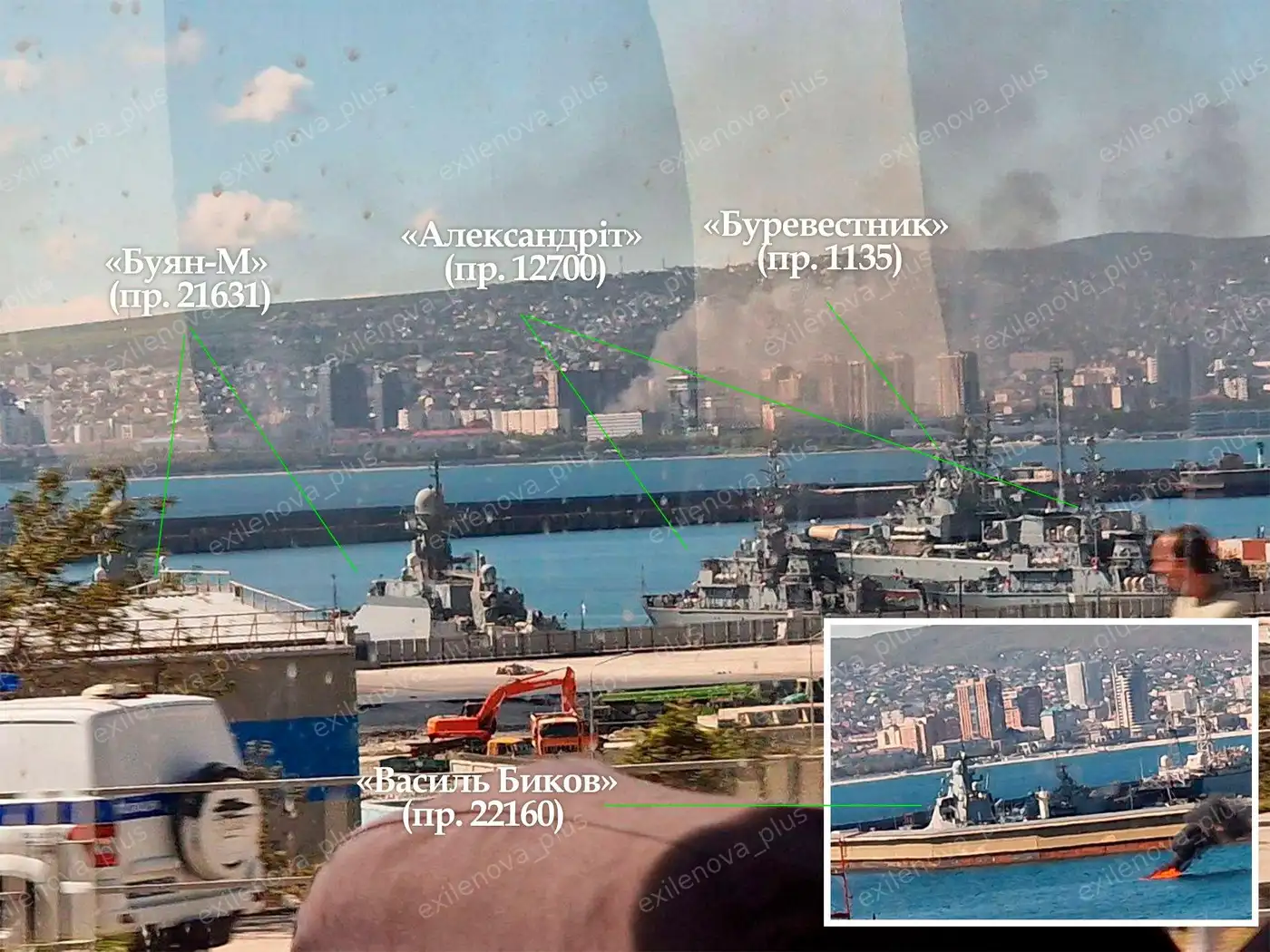 Новороссийск. Пылающий БЭК на фоне российских военных кораблей 1 6 31