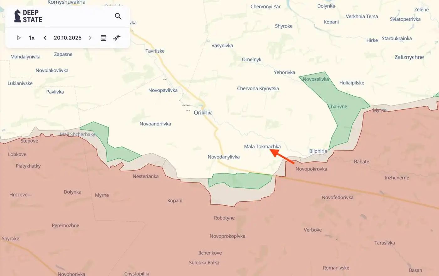 Противник дошел до центра Малой Токмачки