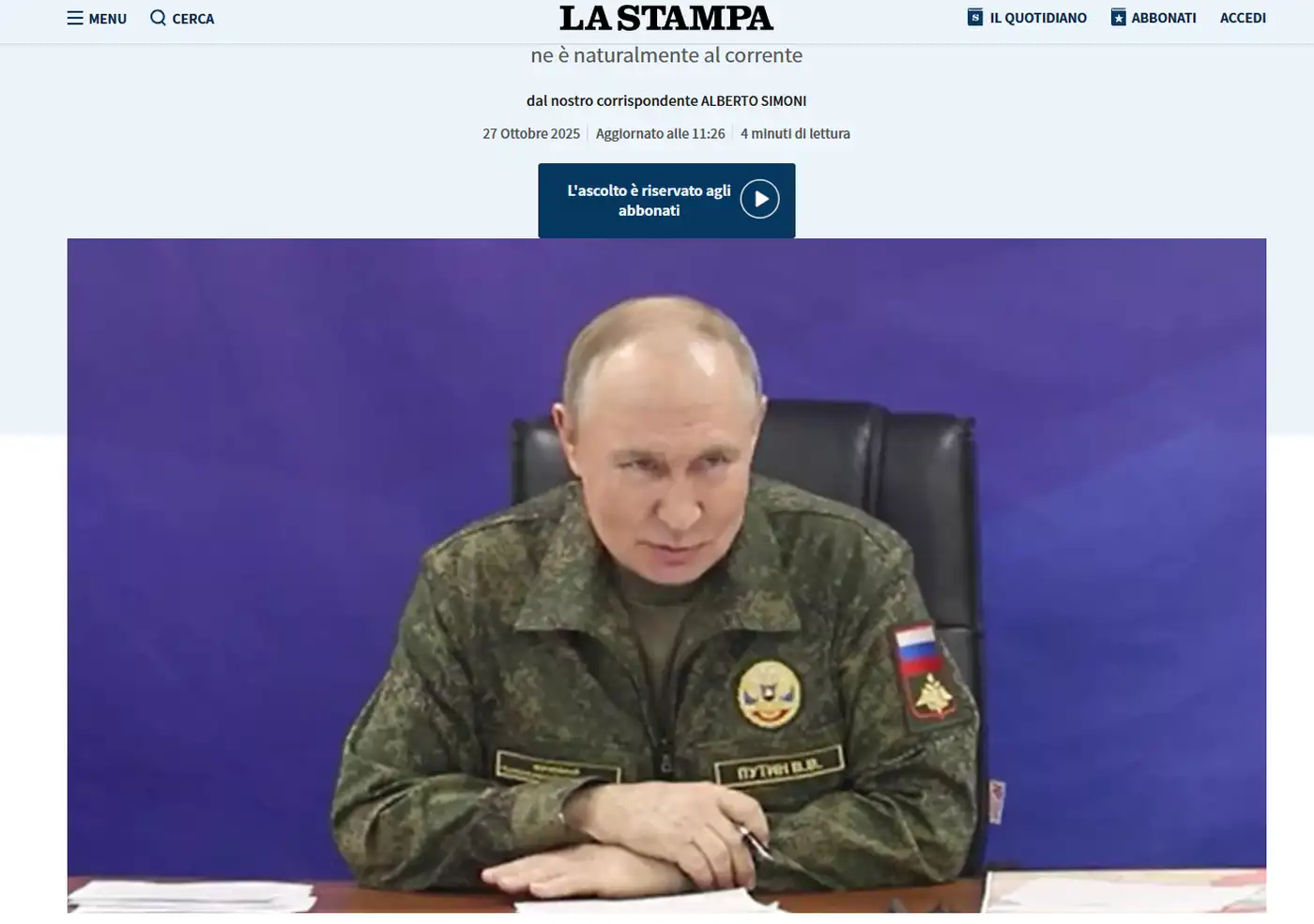 Путин теряет реальность: отчёт разведки о провале России