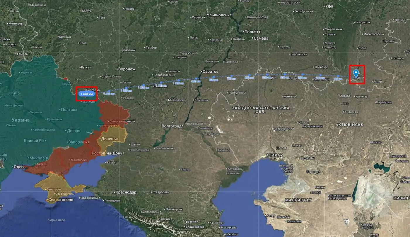 Горит "Орскнефтеоргсинтез" 1400 км от границы