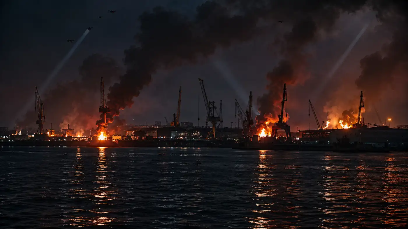 Беспилотники атаковали порты и нефтебазу в России и на оккупированных территориях