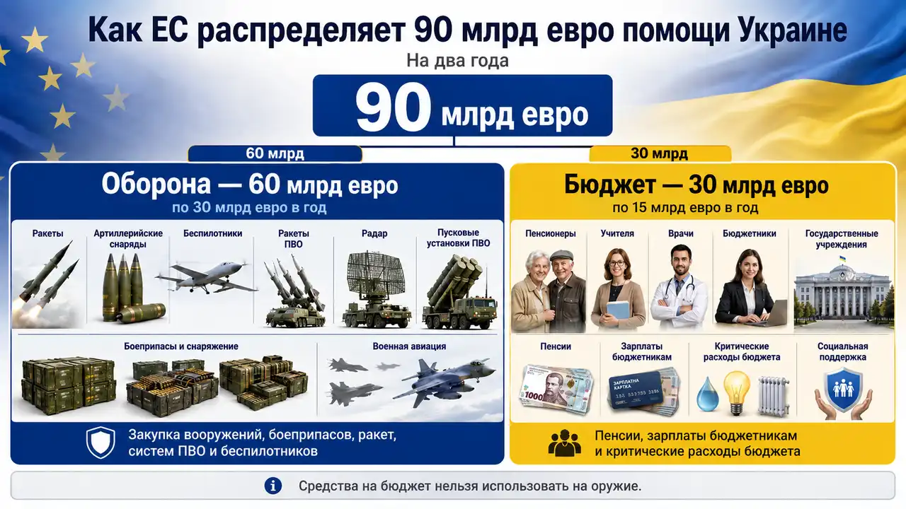 Как ЕС распределит 90 млрд евро помощи Украине