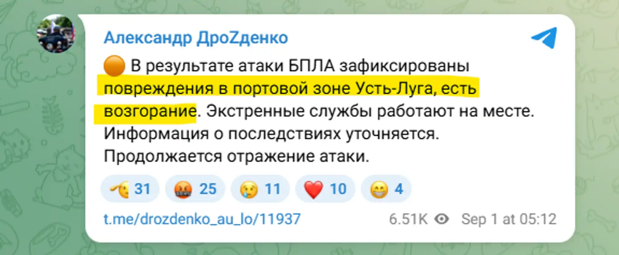 Порт Усть-Луга атаковали украинские дроны
