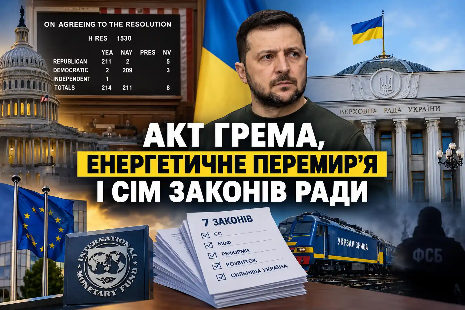 Акт Грэма, энергетическое перемирие и семь законов Рады