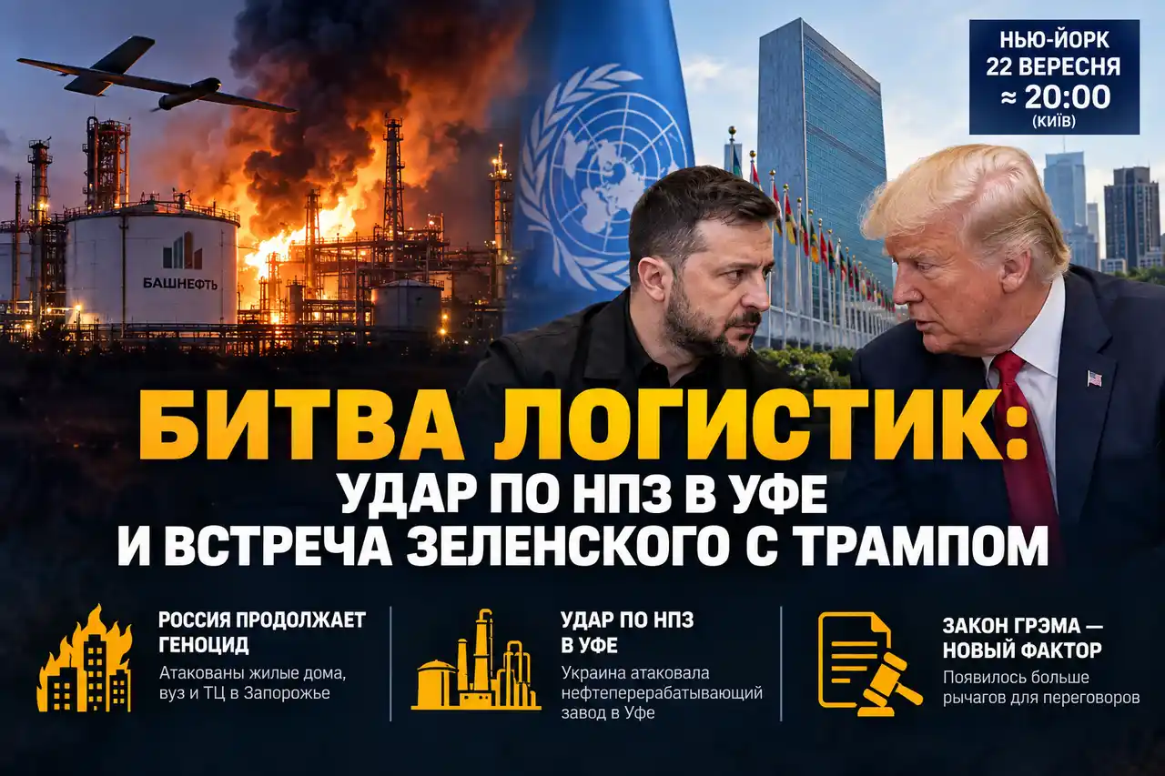 Битва логистик: удар по НПЗ в Уфе и встреча Зеленского с Трампом